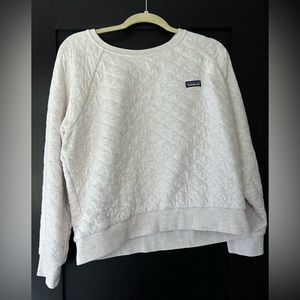 Patagonia Organic Cotton Quilt Crew Sweatshirt - Women's. size XL, cream